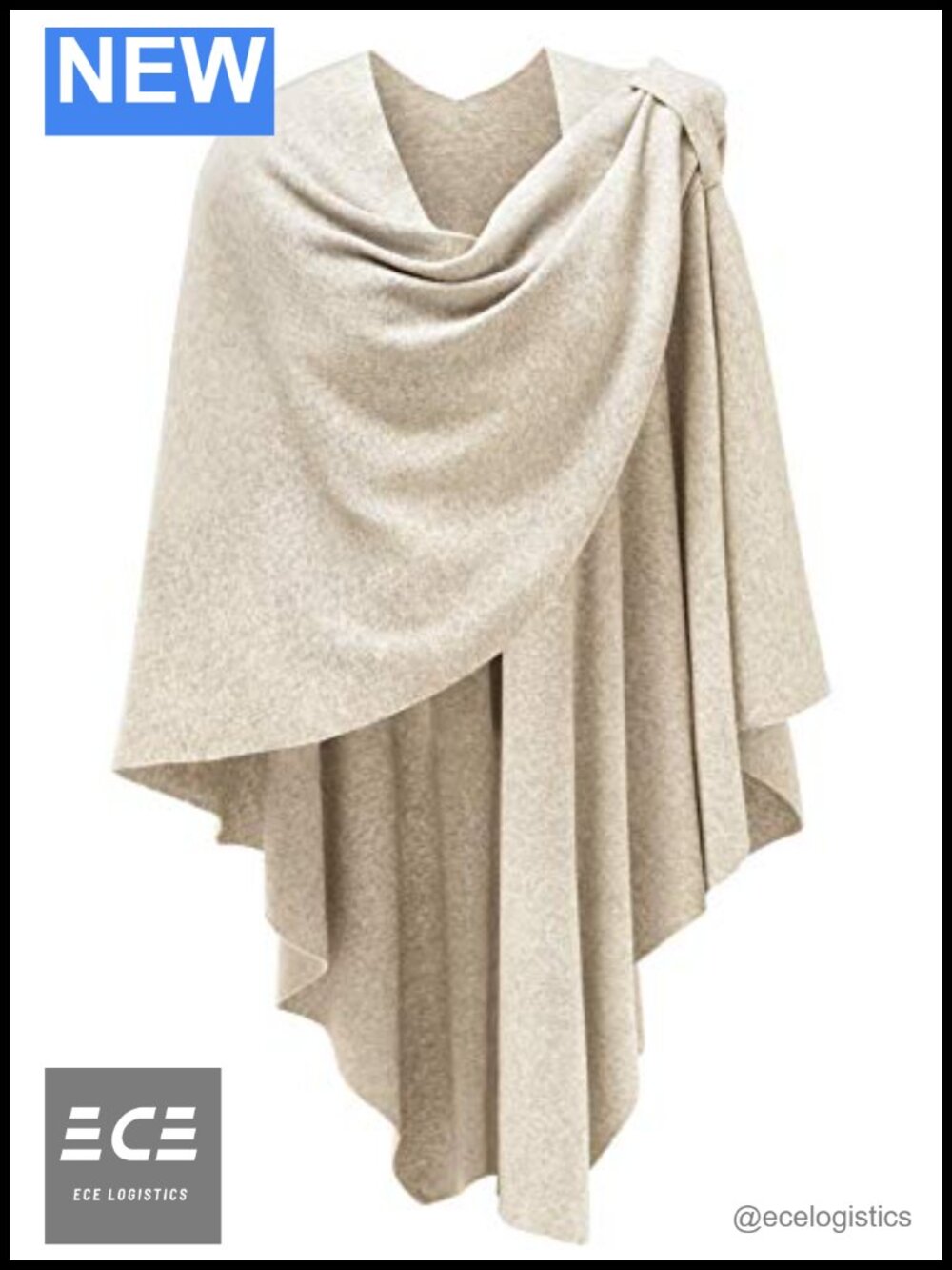 Womens Cross Front Poncho Shawl Wrap Viscose Blend One Size
